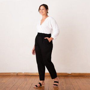 ADAY "Kick Back" Black Linen Pants - Size S